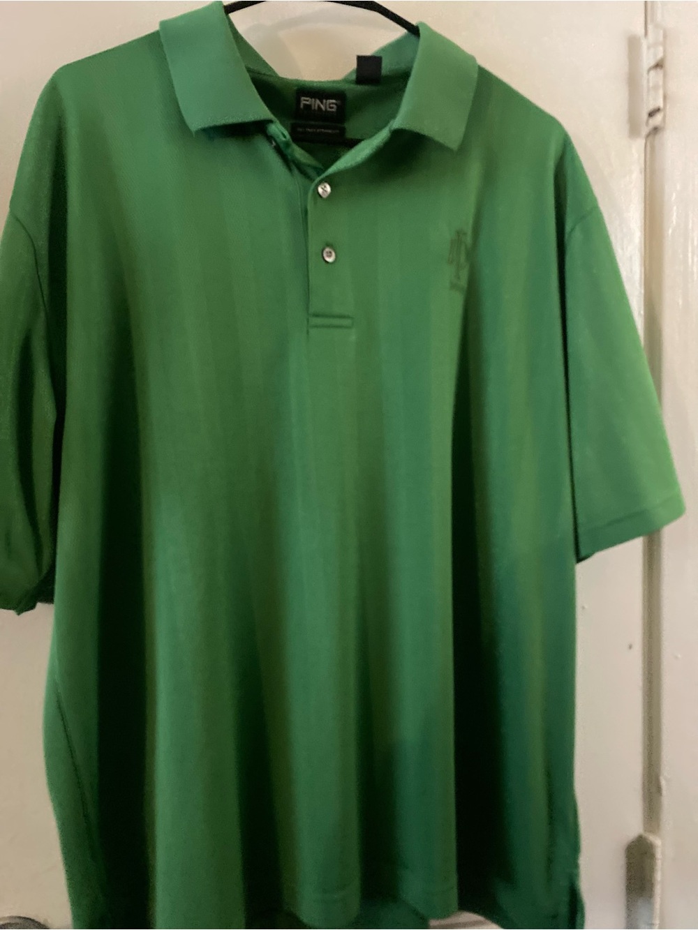 PING Men's Bright Green Polo Shirt with Button Placket